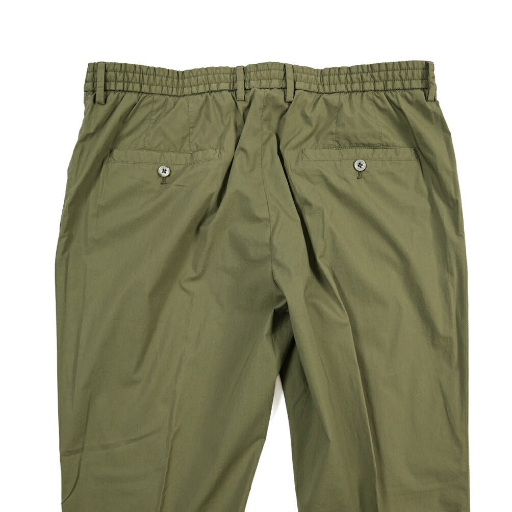 GTA “DAVIDE” ストレッチコットン ノータックイージーパンツ / COMFORT FIT カーキグリーン 56 | GUARDAROBA MILANO OFFICIAL STORE