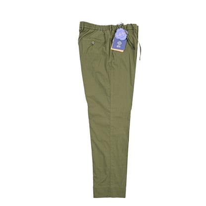 GTA “DAVIDE” ストレッチコットン ノータックイージーパンツ / COMFORT FIT カーキグリーン 56 | GUARDAROBA MILANO OFFICIAL STORE