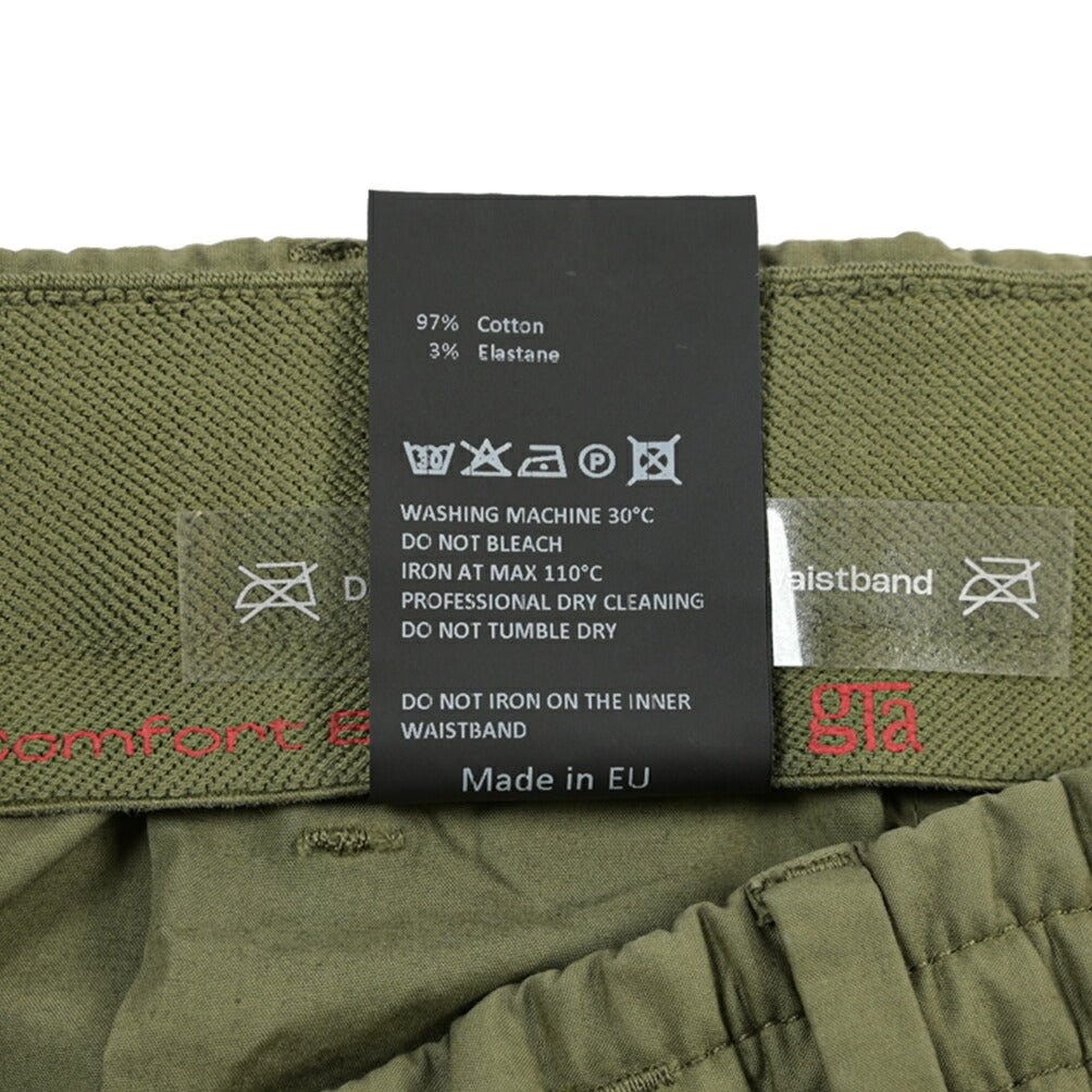 GTA “DAVIDE” ストレッチコットン ノータックイージーパンツ / COMFORT FIT カーキグリーン 56 | GUARDAROBA MILANO OFFICIAL STORE