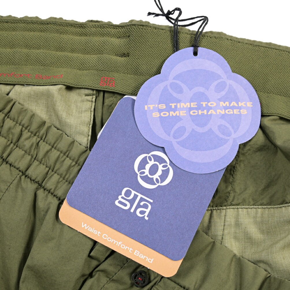GTA “DAVIDE” ストレッチコットン ノータックイージーパンツ / COMFORT FIT カーキグリーン 56 | GUARDAROBA MILANO OFFICIAL STORE