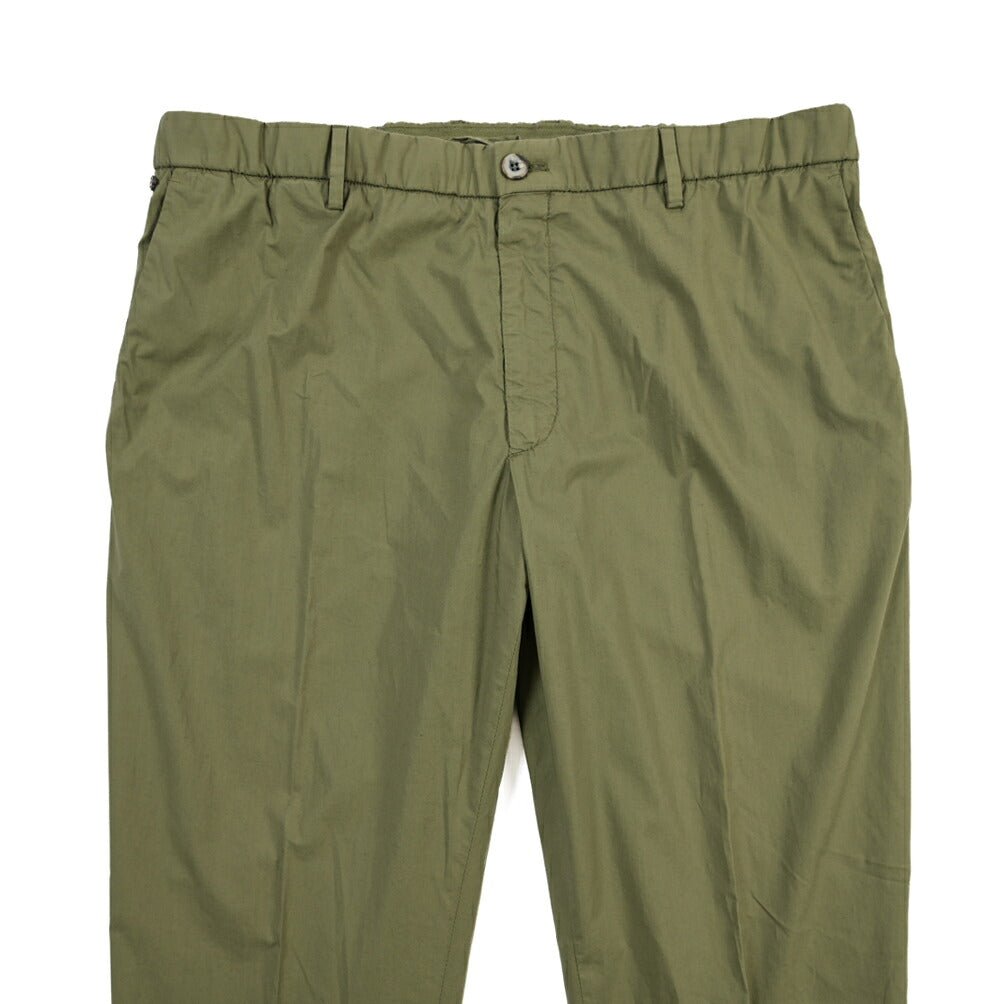 GTA “DAVIDE” ストレッチコットン ノータックイージーパンツ / COMFORT FIT カーキグリーン 56 | GUARDAROBA MILANO OFFICIAL STORE