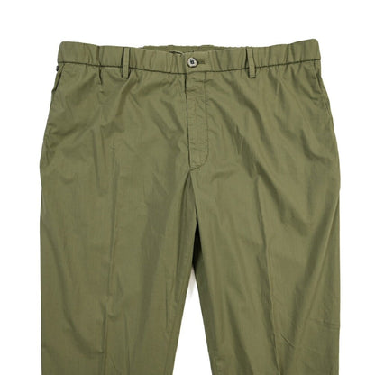 GTA “DAVIDE” ストレッチコットン ノータックイージーパンツ / COMFORT FIT カーキグリーン 56 | GUARDAROBA MILANO OFFICIAL STORE