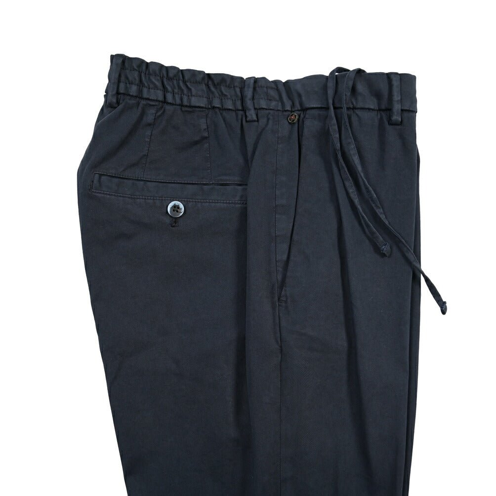 GTA “DAVIDE” リヨセル混コットン ノータックイージーパンツ / COMFORT FIT ネイビー 46 | GUARDAROBA MILANO OFFICIAL STORE