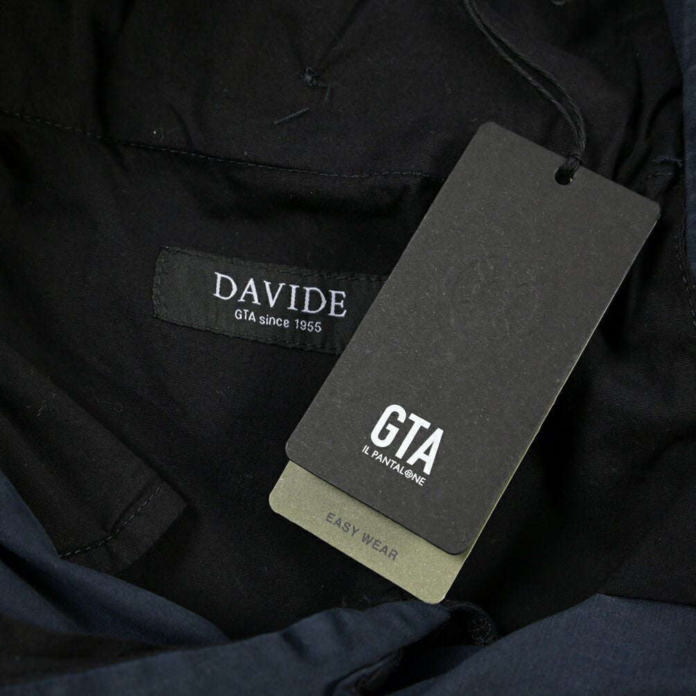 GTA “DAVIDE” リヨセル混コットン ノータックイージーパンツ / COMFORT FIT ネイビー 46 | GUARDAROBA MILANO OFFICIAL STORE