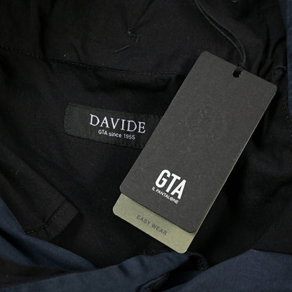 GTA “DAVIDE” リヨセル混コットン ノータックイージーパンツ / COMFORT FIT ネイビー 46 | GUARDAROBA MILANO OFFICIAL STORE