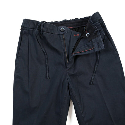 GTA “DAVIDE” リヨセル混コットン ノータックイージーパンツ / COMFORT FIT ネイビー 46 | GUARDAROBA MILANO OFFICIAL STORE