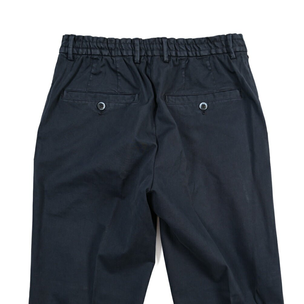 GTA “DAVIDE” リヨセル混コットン ノータックイージーパンツ / COMFORT FIT ネイビー 46 | GUARDAROBA MILANO OFFICIAL STORE