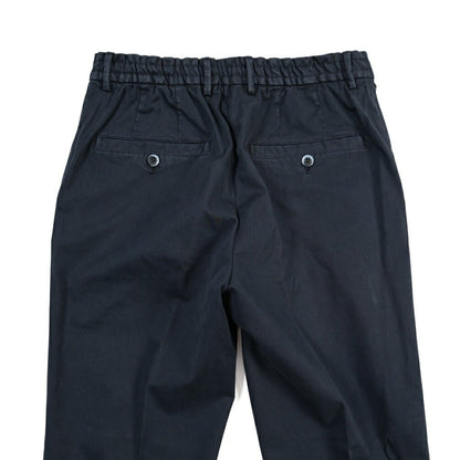 GTA “DAVIDE” リヨセル混コットン ノータックイージーパンツ / COMFORT FIT ネイビー 46 | GUARDAROBA MILANO OFFICIAL STORE