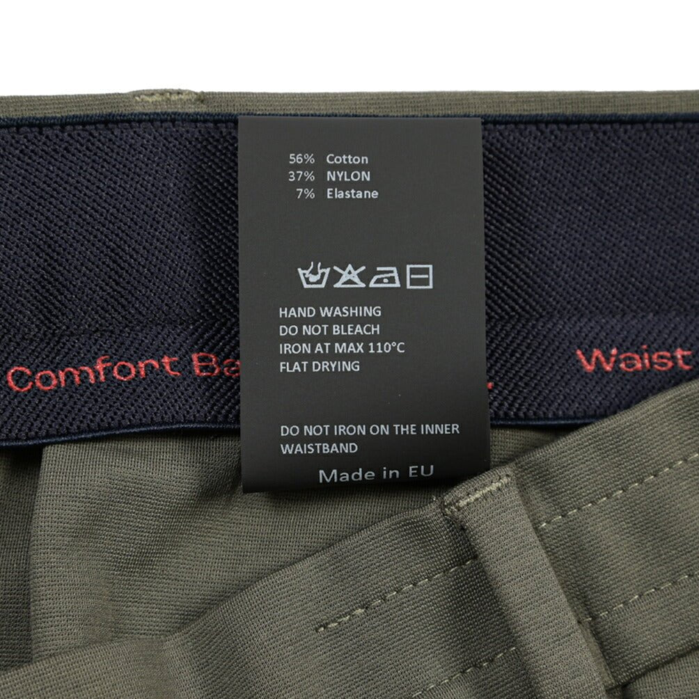 GTA “DAVIDE” ナイロン混コットン ノータックイージーパンツ / COMFORT FIT カーキグリーン 54 | GUARDAROBA MILANO OFFICIAL STORE