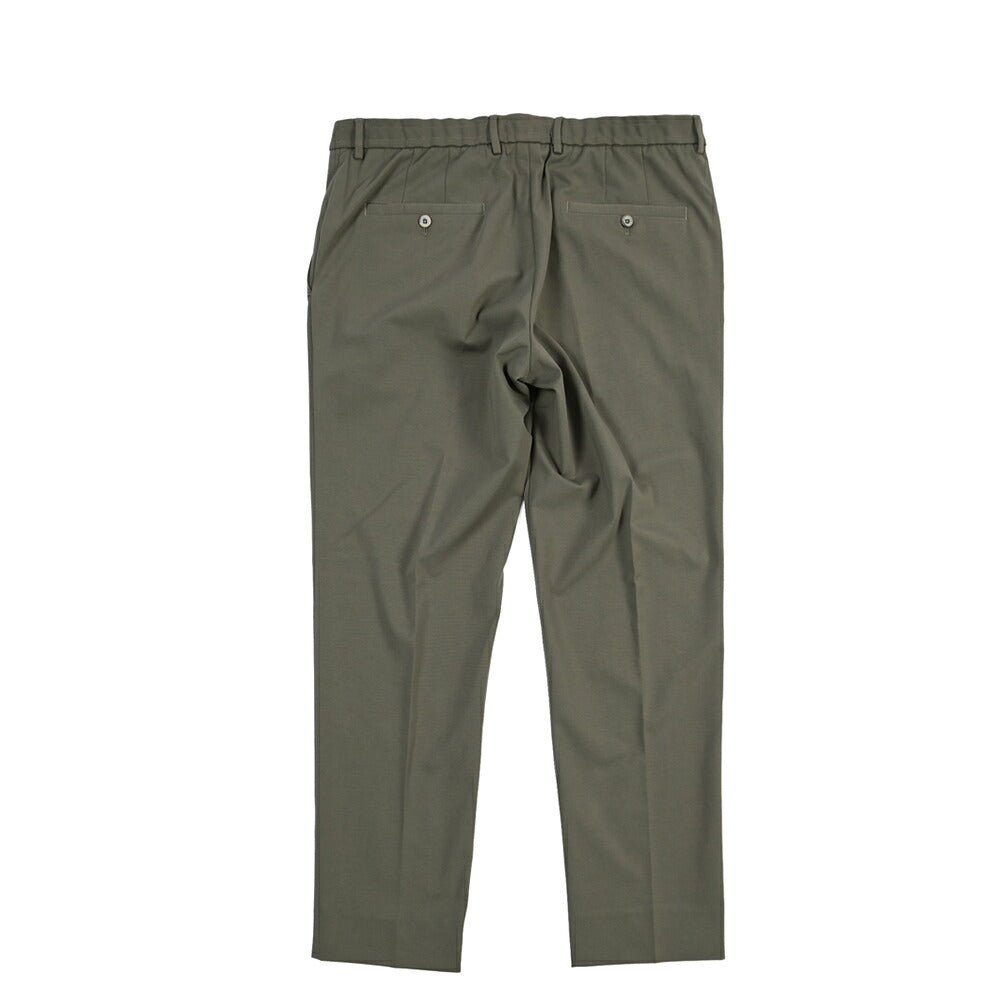 GTA “DAVIDE” ナイロン混コットン ノータックイージーパンツ / COMFORT FIT カーキグリーン 54 | GUARDAROBA MILANO OFFICIAL STORE