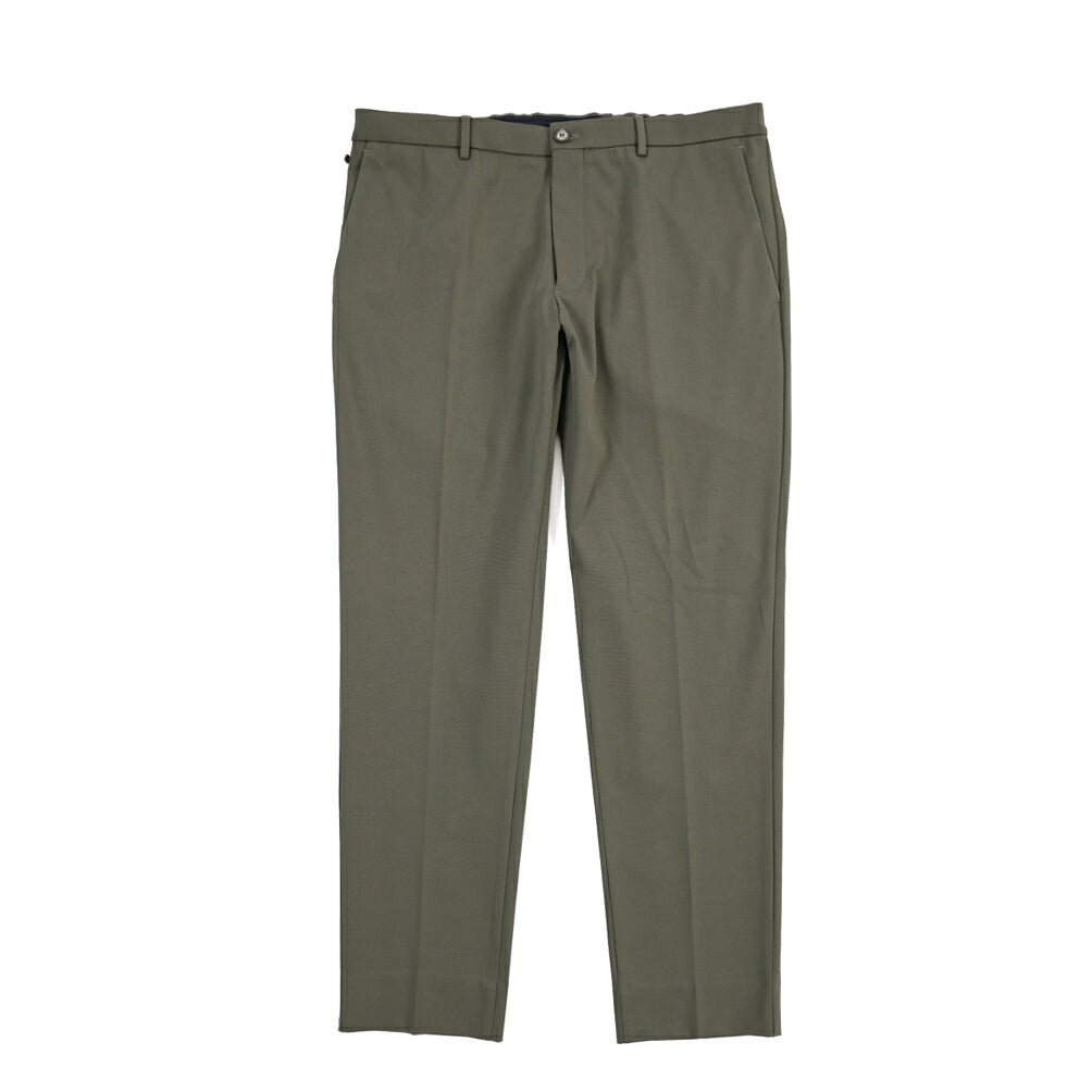 GTA “DAVIDE” ナイロン混コットン ノータックイージーパンツ / COMFORT FIT カーキグリーン 54 | GUARDAROBA MILANO OFFICIAL STORE