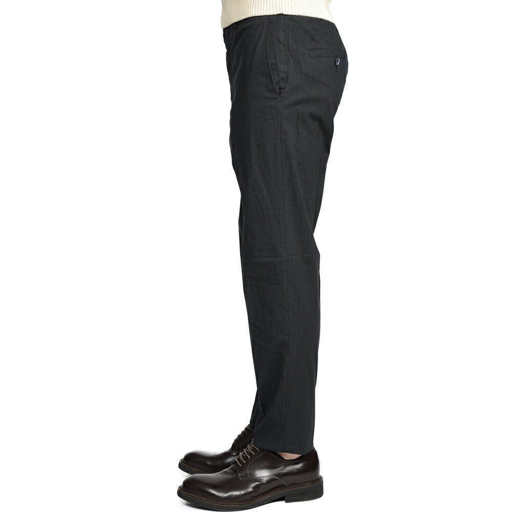 GTA “DAVIDE DE” リネン混コットン ノータックスラックス / REGULAR / メンズ ダークグレー 48 | GUARDAROBA MILANO OFFICIAL STORE