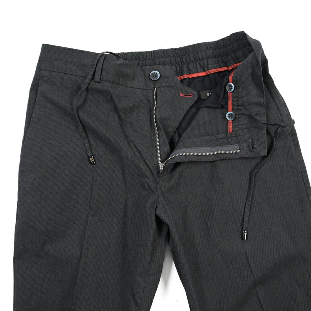 GTA “DAVIDE DE” リネン混コットン ノータックスラックス / REGULAR / メンズ ダークグレー 48 | GUARDAROBA MILANO OFFICIAL STORE