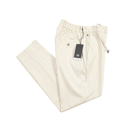 GTA “DAVIDE DE” リヨセル混コットン ノータックイージーパンツ / REGULAR / メンズ オフホワイト 48 | GUARDAROBA MILANO OFFICIAL STORE
