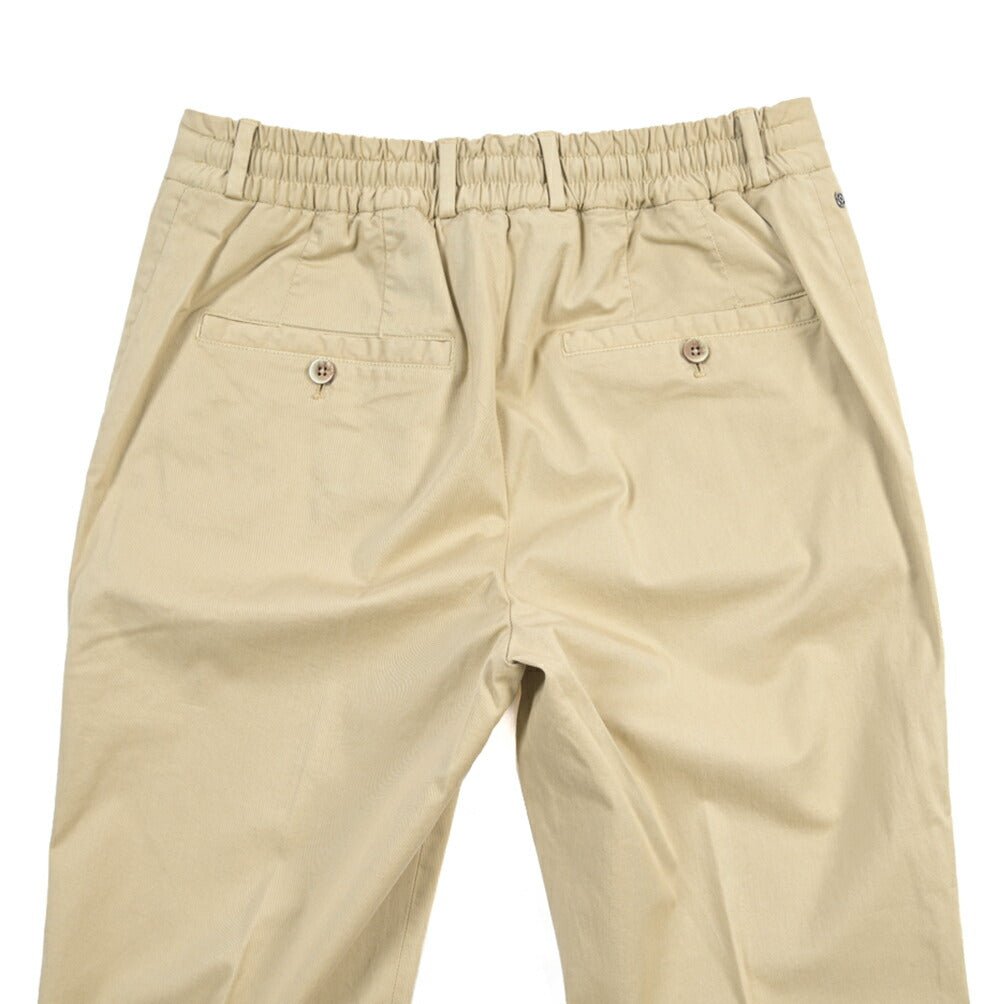 GTA “DAVIDE DE” リヨセル混コットン ドローコード付きイージーパンツ / REGULAR FIT ベージュ 46 | GUARDAROBA MILANO OFFICIAL STORE