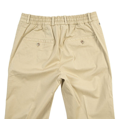GTA “DAVIDE DE” リヨセル混コットン ドローコード付きイージーパンツ / REGULAR FIT ベージュ 46 | GUARDAROBA MILANO OFFICIAL STORE