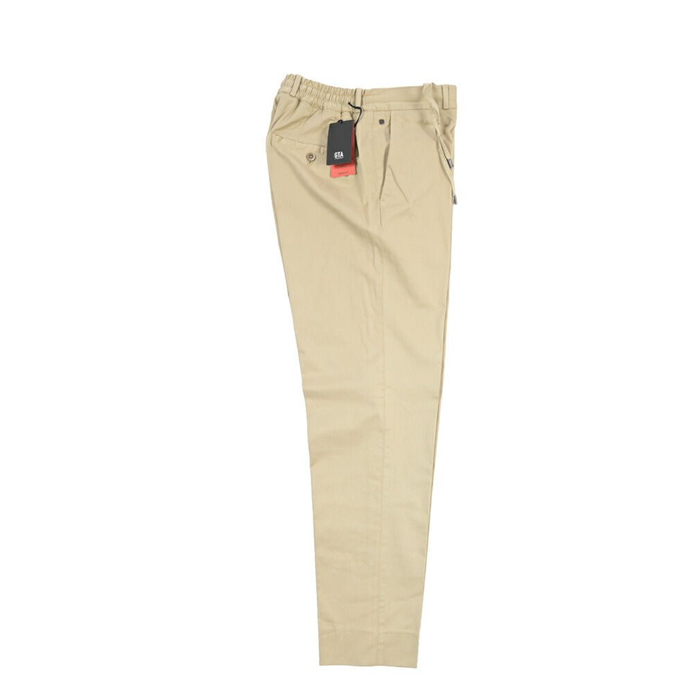 GTA “DAVIDE DE” リヨセル混コットン ドローコード付きイージーパンツ / REGULAR FIT ベージュ 46 | GUARDAROBA MILANO OFFICIAL STORE