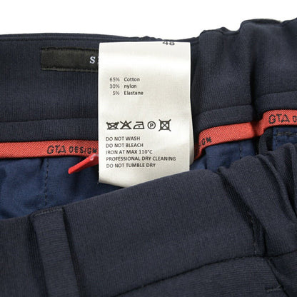 GTA “DIEGO” ナイロン混コットン スリムフィットワンタックパンツ ネイビー 46 | GUARDAROBA MILANO OFFICIAL STORE