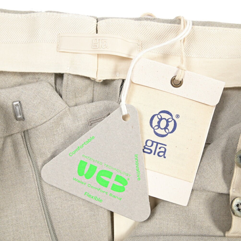 GTA “FEDERICO REGULAR” レーヨン混ポリエステル ノータックパンツ ベージュ 48 | GUARDAROBA MILANO OFFICIAL STORE