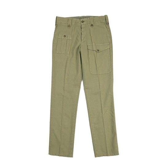 GTA “GIACOMO” リネン混コットン ノータックカーゴパンツ / COMFORT / メンズ カーキグリーン 46 | GUARDAROBA MILANO OFFICIAL STORE