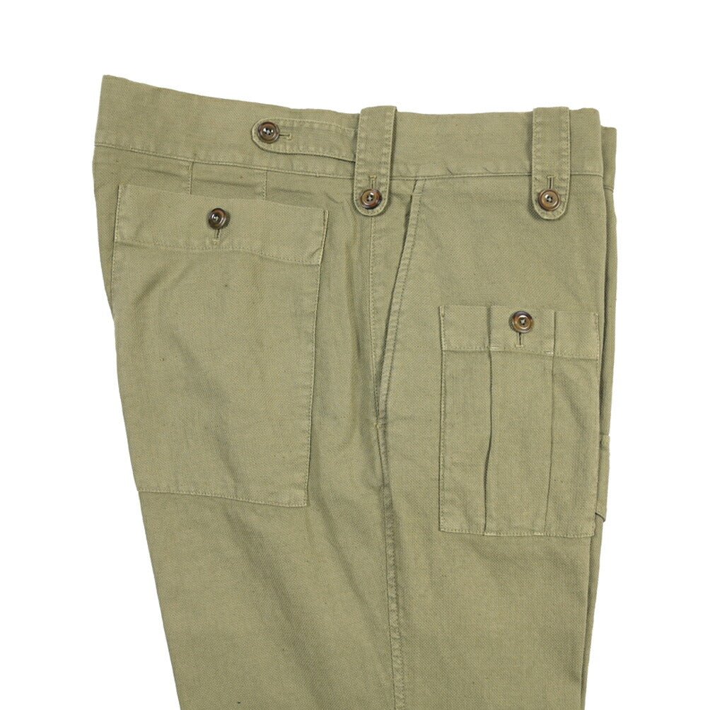 GTA “GIACOMO” リネン混コットン ノータックカーゴパンツ / COMFORT / メンズ カーキグリーン 46 | GUARDAROBA MILANO OFFICIAL STORE