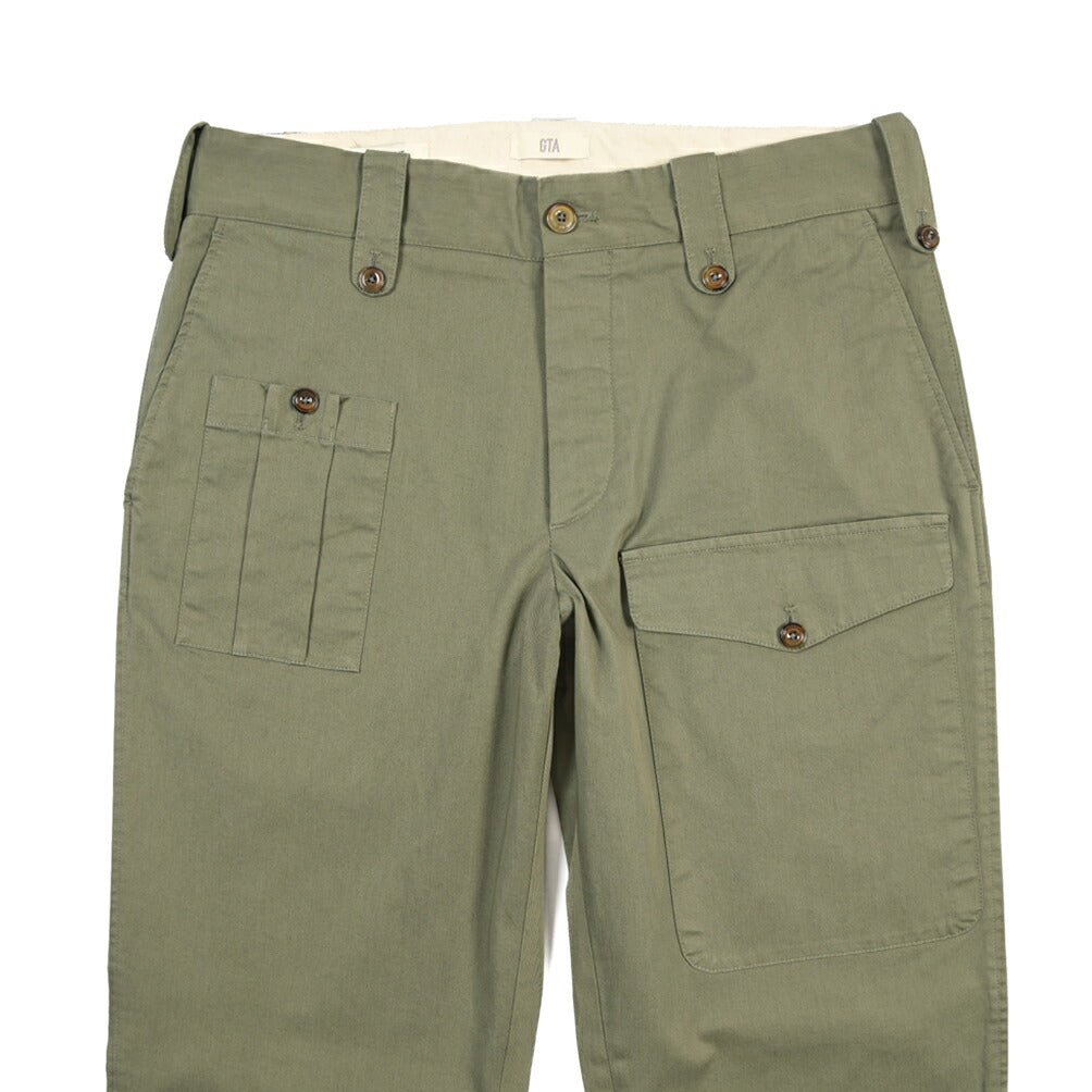 GTA “GIACOMO” ストレッチコットン ノータックカーゴパンツ / COMFORT FIT カーキグリーン 46 | GUARDAROBA MILANO OFFICIAL STORE