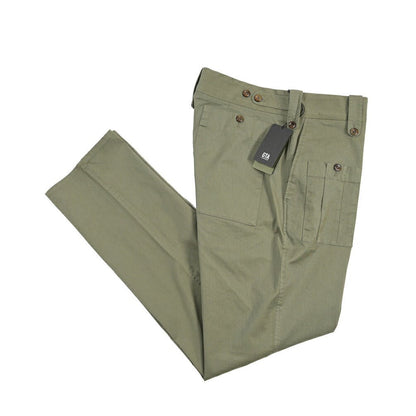 GTA “GIACOMO” ストレッチコットン ノータックカーゴパンツ / COMFORT FIT カーキグリーン 46 | GUARDAROBA MILANO OFFICIAL STORE