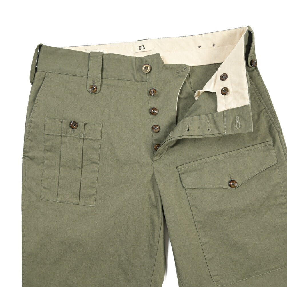 GTA “GIACOMO” ストレッチコットン ノータックカーゴパンツ / COMFORT FIT カーキグリーン 46 | GUARDAROBA MILANO OFFICIAL STORE