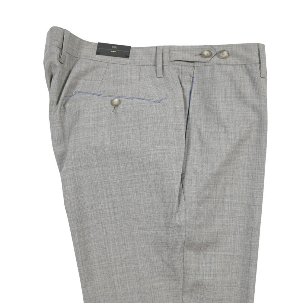 GTA “GIORGIO” ウール100% ノータックイージーパンツ / SLIM / メンズ グレー 50 | GUARDAROBA MILANO OFFICIAL STORE