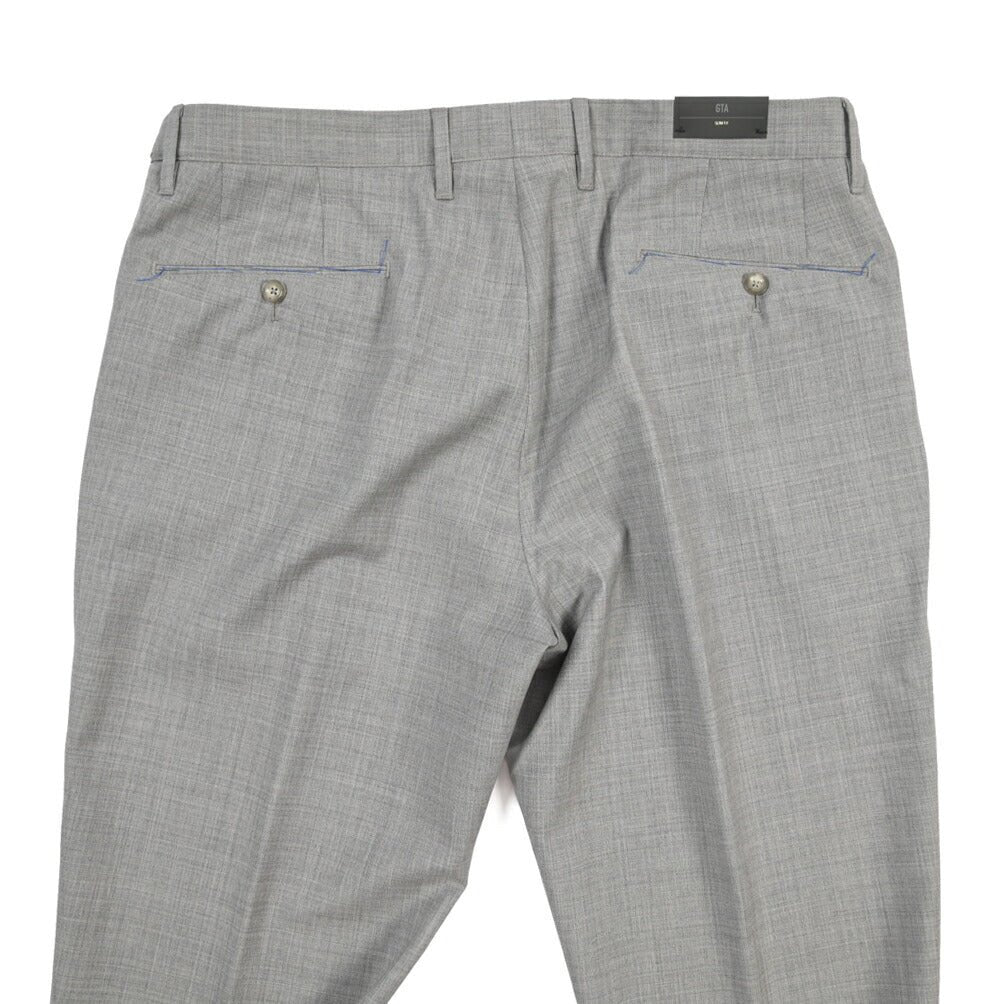 GTA “GIORGIO” ウール100% ノータックイージーパンツ / SLIM / メンズ グレー 50 | GUARDAROBA MILANO OFFICIAL STORE