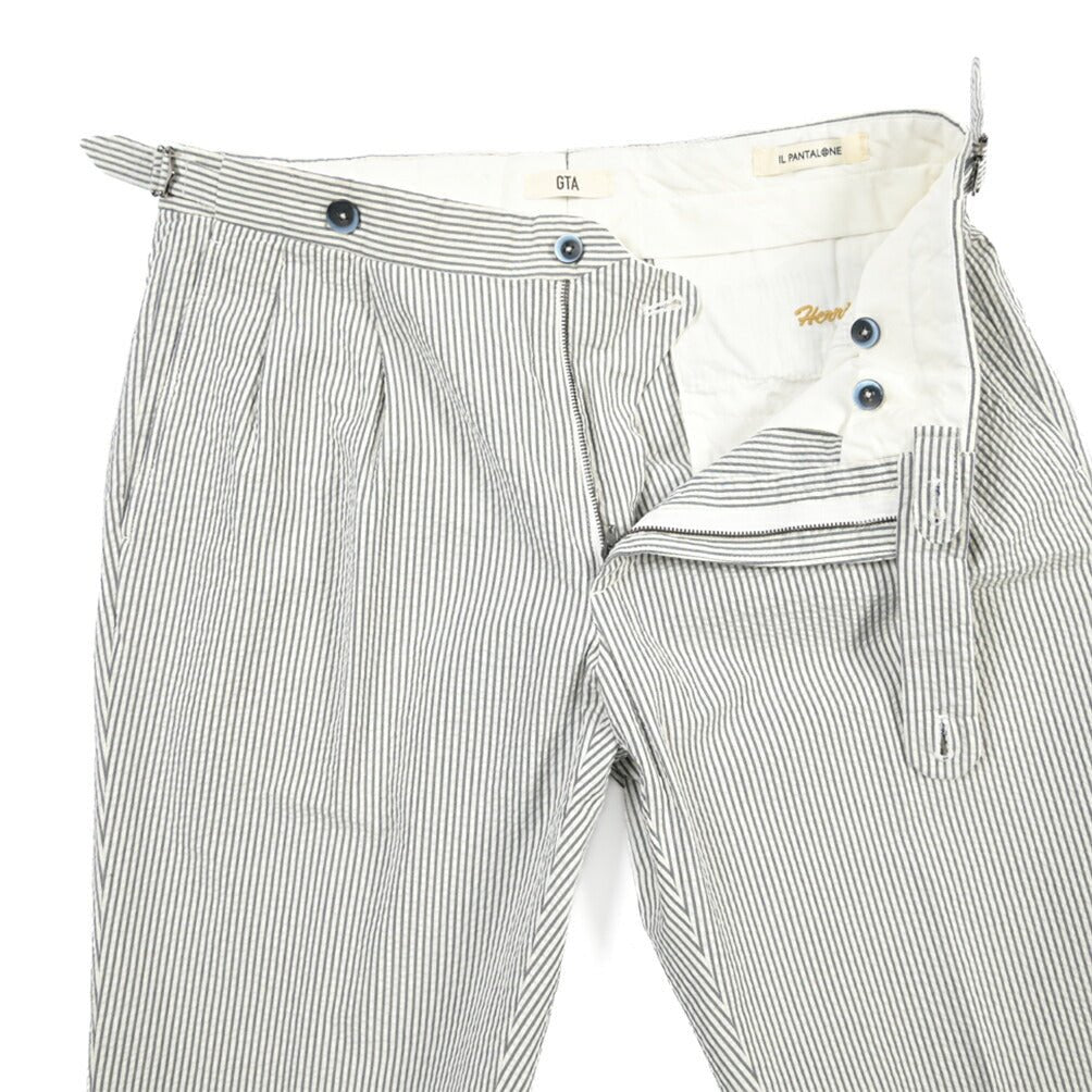 GTA “HERRICK” コットン100% シアサッカーパンツ / COMFORT / メンズ グレー 46 | GUARDAROBA MILANO OFFICIAL STORE