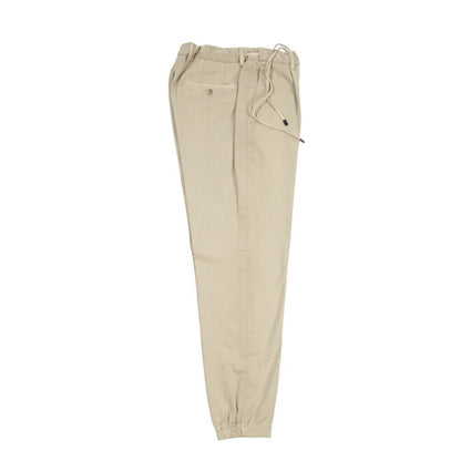 GTA “HERRICK JOG NEW” ストレッチコットン ワンタックジョガーパンツ / COMFORT / メンズ ベージュ 46 | GUARDAROBA MILANO OFFICIAL STORE