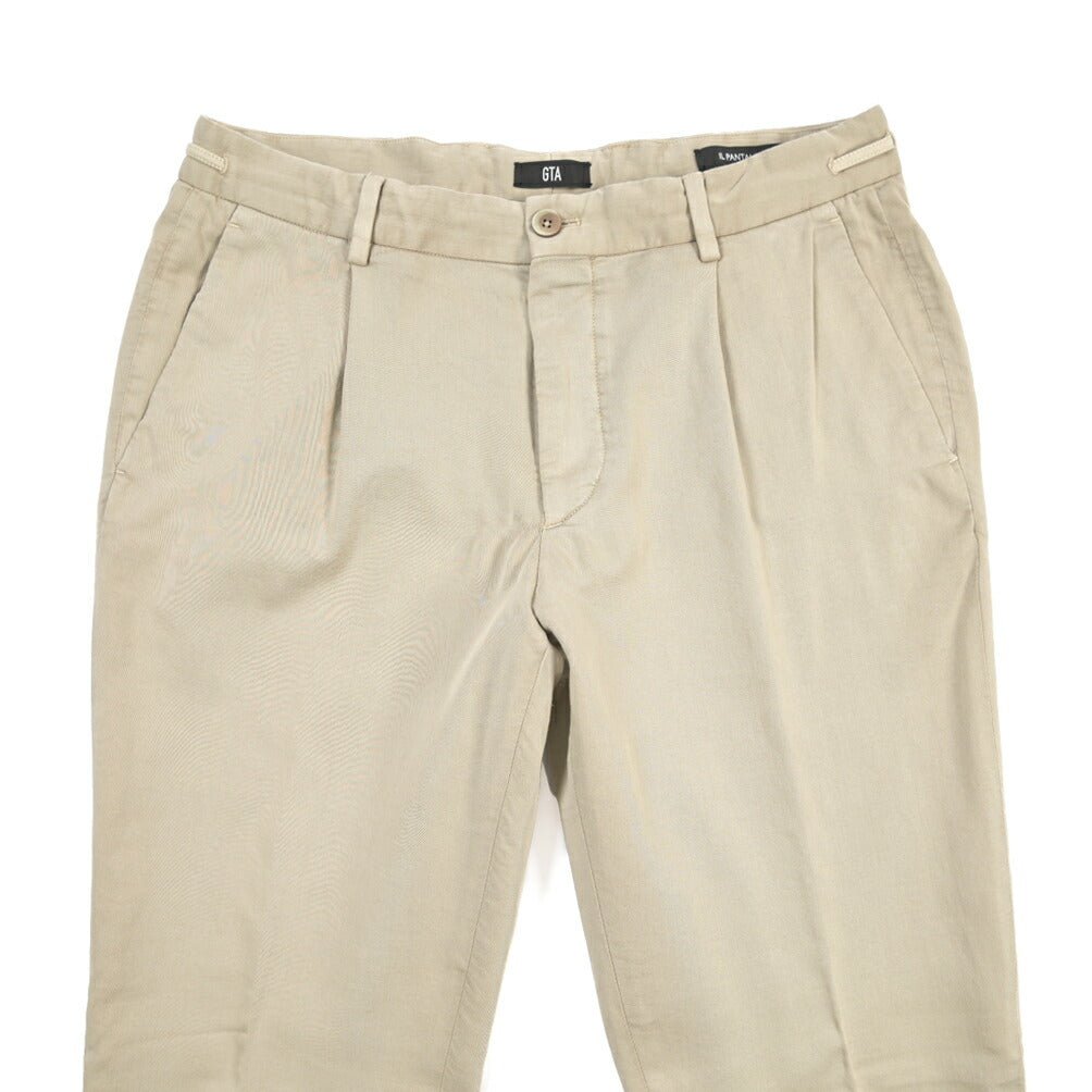 GTA “HERRICK JOG NEW” ストレッチコットン ワンタックジョガーパンツ / COMFORT / メンズ ベージュ 46 | GUARDAROBA MILANO OFFICIAL STORE