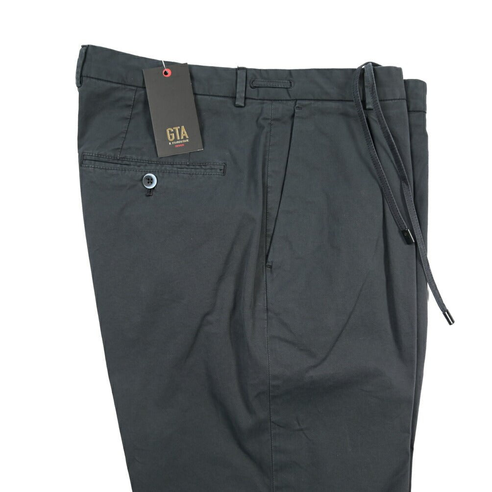 GTA “HERRICK JOG NEW” ストレッチコットン ワンタックジョガーパンツ / COMFORT / メンズ ネイビー 48 | GUARDAROBA MILANO OFFICIAL STORE