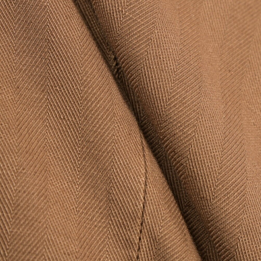 GTA “LORENZO” リネン混コットン ヘリンボーンカーゴパンツ / COMFORT / メンズ ブラウン 46 | GUARDAROBA MILANO OFFICIAL STORE