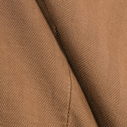 GTA “LORENZO” リネン混コットン ヘリンボーンカーゴパンツ / COMFORT / メンズ ブラウン 46 | GUARDAROBA MILANO OFFICIAL STORE