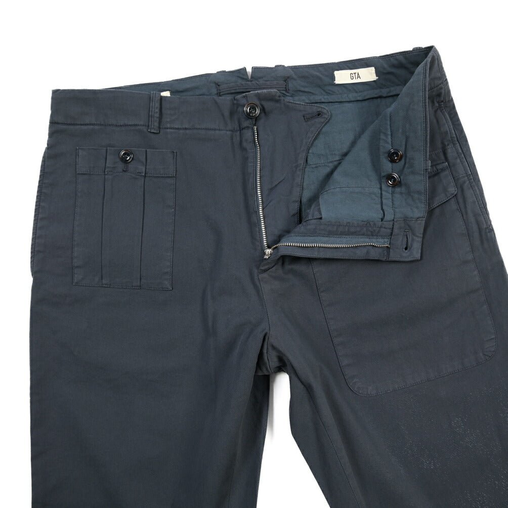 GTA “LORENZO” ストレッチコットン ノータックパンツ / COMFORT FIT ネイビー 46 | GUARDAROBA MILANO OFFICIAL STORE