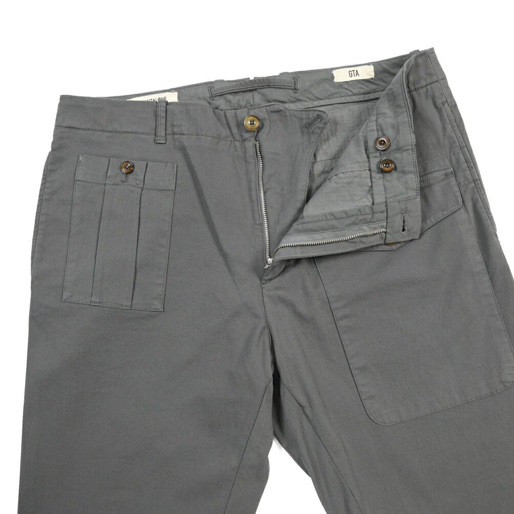 GTA “LORENZO DE” ストレッチコットン ノータックパンツ / COMFORT FIT グレー 50 | GUARDAROBA MILANO OFFICIAL STORE