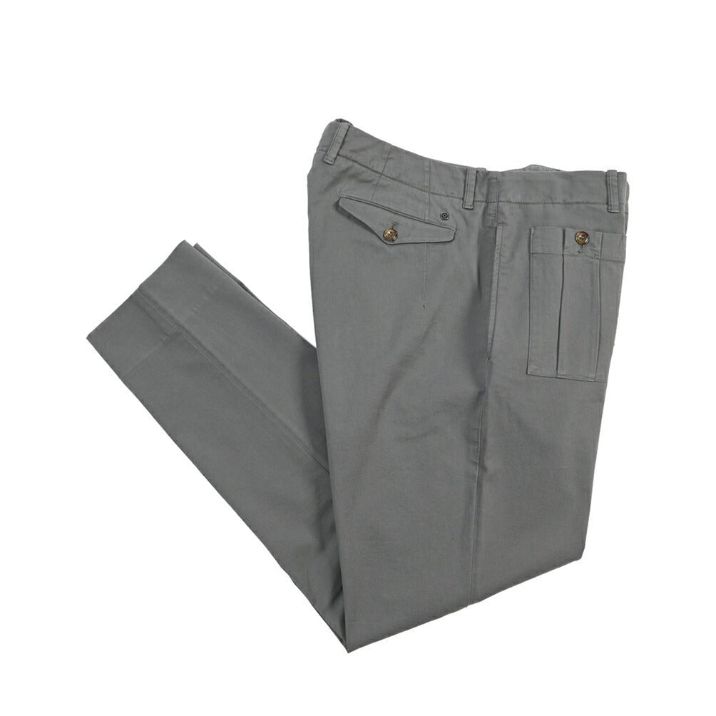 GTA “LORENZO DE” ストレッチコットン ノータックパンツ / COMFORT FIT グレー 50 | GUARDAROBA MILANO OFFICIAL STORE