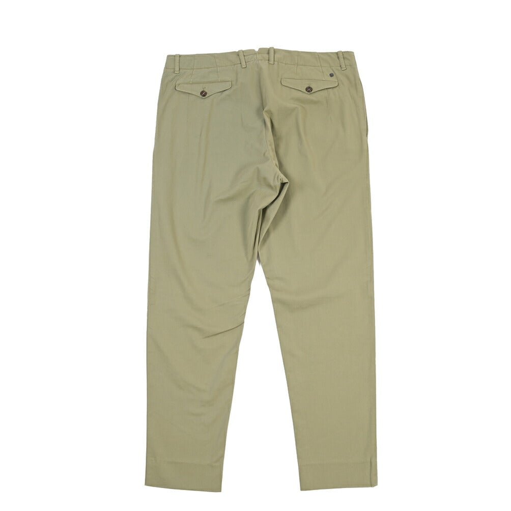 GTA “LORENZO DE” ストレッチコットン ノータックパンツ / COMFORT FIT カーキグリーン 48 | GUARDAROBA MILANO OFFICIAL STORE