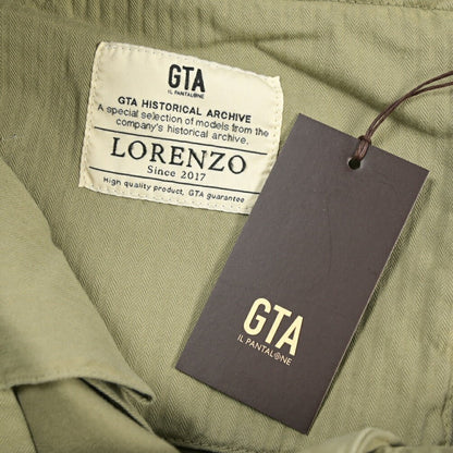 GTA “LORENZO DE” ストレッチコットン ノータックパンツ / COMFORT FIT カーキグリーン 48 | GUARDAROBA MILANO OFFICIAL STORE