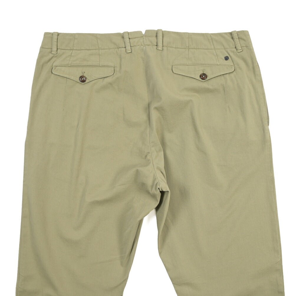 GTA “LORENZO DE” ストレッチコットン ノータックパンツ / COMFORT FIT カーキグリーン 48 | GUARDAROBA MILANO OFFICIAL STORE