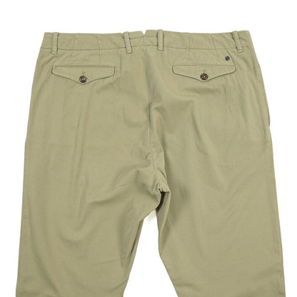 GTA “LORENZO DE” ストレッチコットン ノータックパンツ / COMFORT FIT カーキグリーン 48 | GUARDAROBA MILANO OFFICIAL STORE