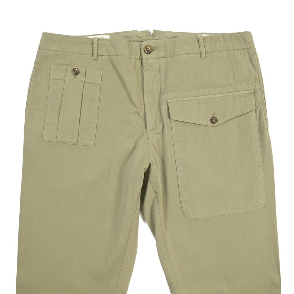 GTA “LORENZO DE” ストレッチコットン ノータックパンツ / COMFORT FIT カーキグリーン 48 | GUARDAROBA MILANO OFFICIAL STORE