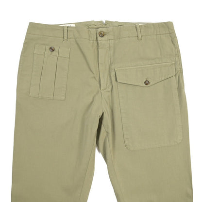 GTA “LORENZO DE” ストレッチコットン ノータックパンツ / COMFORT FIT カーキグリーン 48 | GUARDAROBA MILANO OFFICIAL STORE