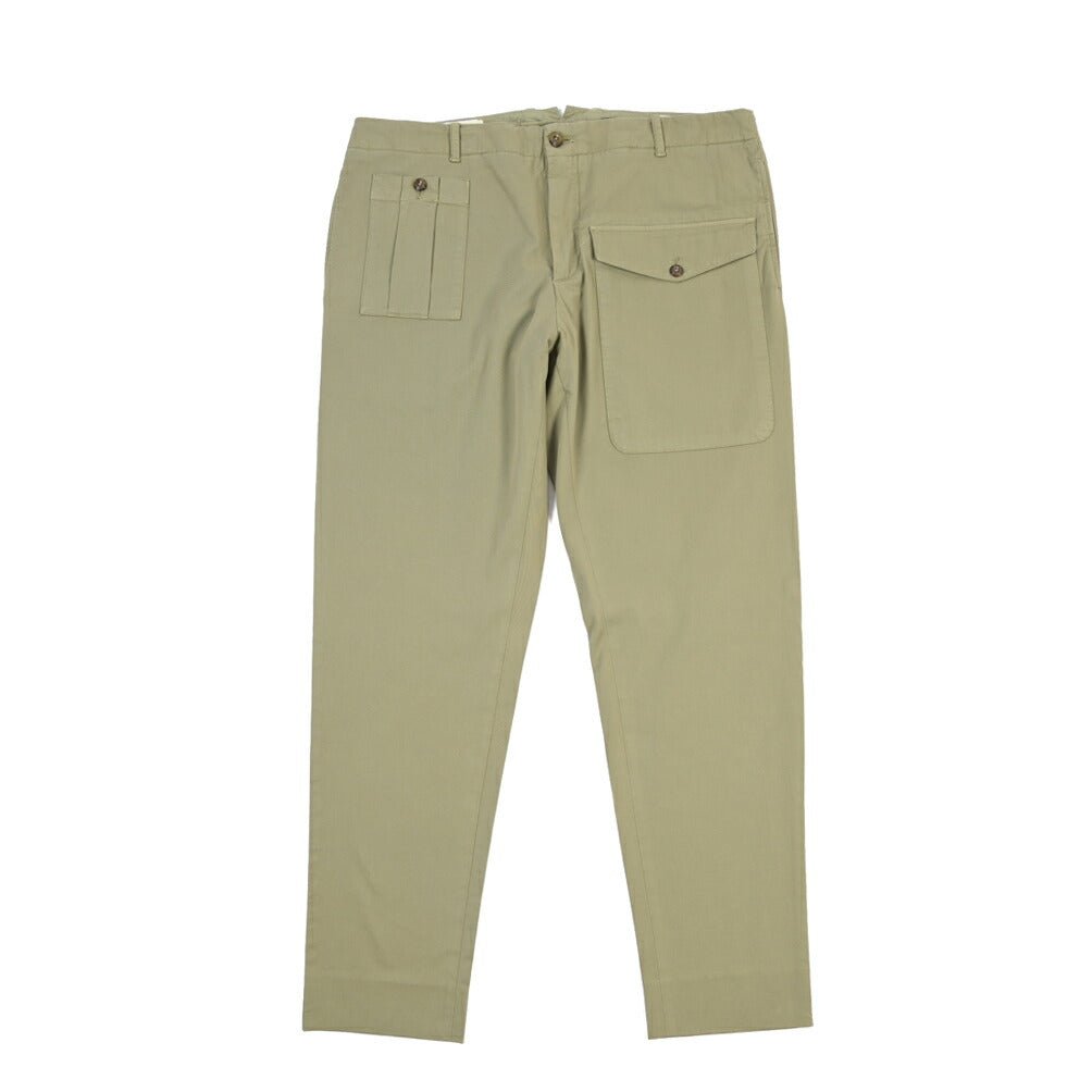 GTA “LORENZO DE” ストレッチコットン ノータックパンツ / COMFORT FIT カーキグリーン 48 | GUARDAROBA MILANO OFFICIAL STORE