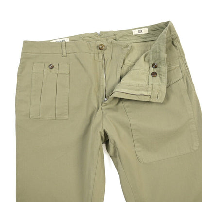 GTA “LORENZO DE” ストレッチコットン ノータックパンツ / COMFORT FIT カーキグリーン 48 | GUARDAROBA MILANO OFFICIAL STORE