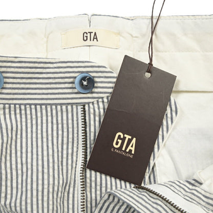 GTA “LUCA” コットン100% シアサッカー レギュラーフィットパンツ グレー 48 | GUARDAROBA MILANO OFFICIAL STORE