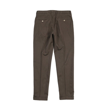 GTA “LUCA” リネン混コットン ツータックパンツ / REGULAR FIT ブラウン 46 | GUARDAROBA MILANO OFFICIAL STORE