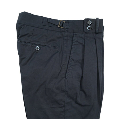 GTA “MAX II” ストレッチコットン ツータックベルトレスパンツ / COMFORT FIT ネイビー 46 | GUARDAROBA MILANO OFFICIAL STORE